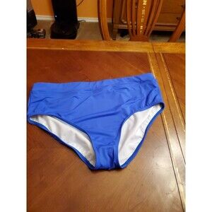 Lands' End, Women's High Waist Bikini Swim Brief In Royal Blue, Size 18